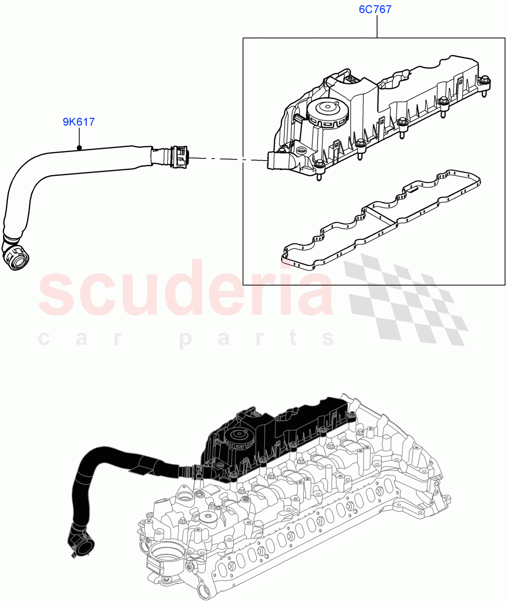 Emission Control - Crankcase (3.0L AJ20D6 Diesel High) ((V) FROMMA000001) of Land Rover Land Rover Range Rover Velar (2017+) [3.0 I6 Turbo Diesel AJ20D6]
