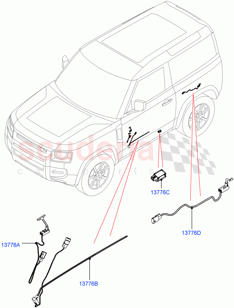 Interior Lamps (Door - Front/Rear) (Short Wheelbase) of Land Rover Land Rover Defender (2020+) [3.0 I6 Turbo Petrol AJ20P6]