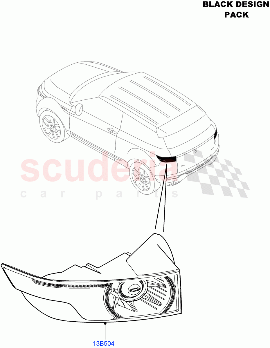 Rear Lamps (Halewood (UK), Smoked Glass Front Lamp Lens, Black Pack) ((V) FROMDH000001) of Land Rover Land Rover Range Rover Evoque (2012-2018) [2.0 Turbo Petrol GTDI]