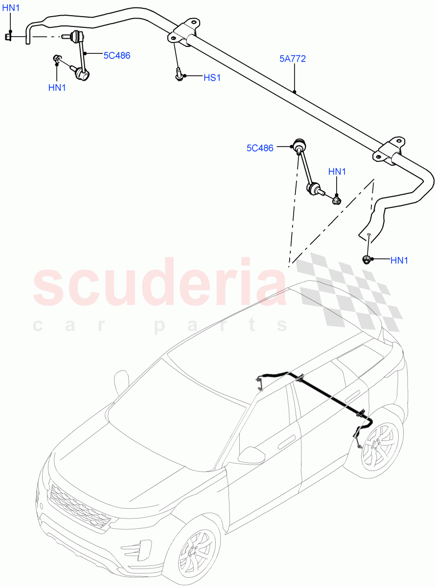 Rear Cross Member & Stabilizer Bar (Stabilizer Bar) (Changsu (China)) of Land Rover Land Rover Range Rover Evoque (2019+) [2.0 Turbo Diesel AJ21D4]