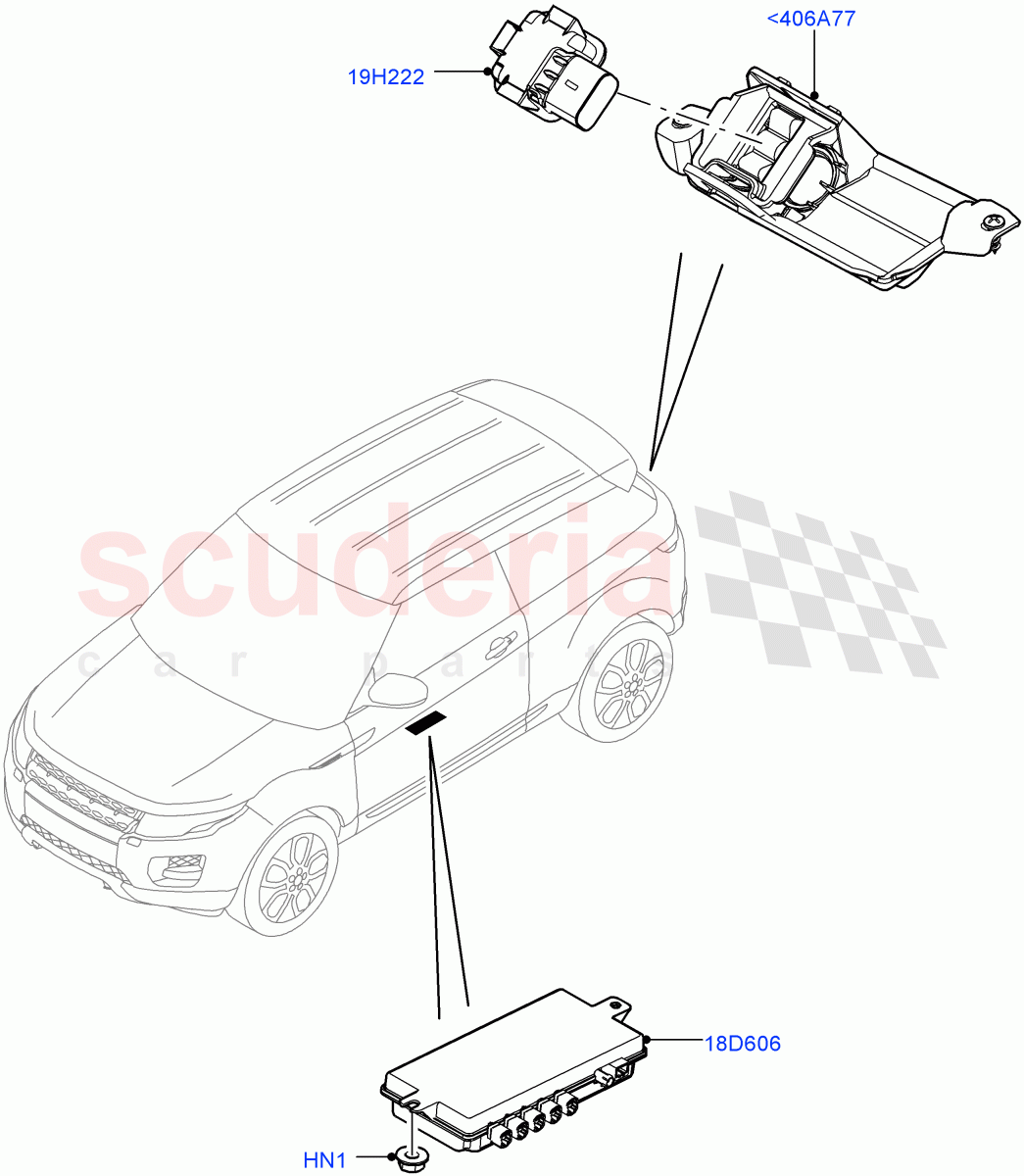 Camera Equipment (Itatiaia (Brazil), Rear View Camera-Fixed) ((V) FROMGT000001) of Land Rover Land Rover Range Rover Evoque (2012-2018) [2.0 Turbo Diesel]
