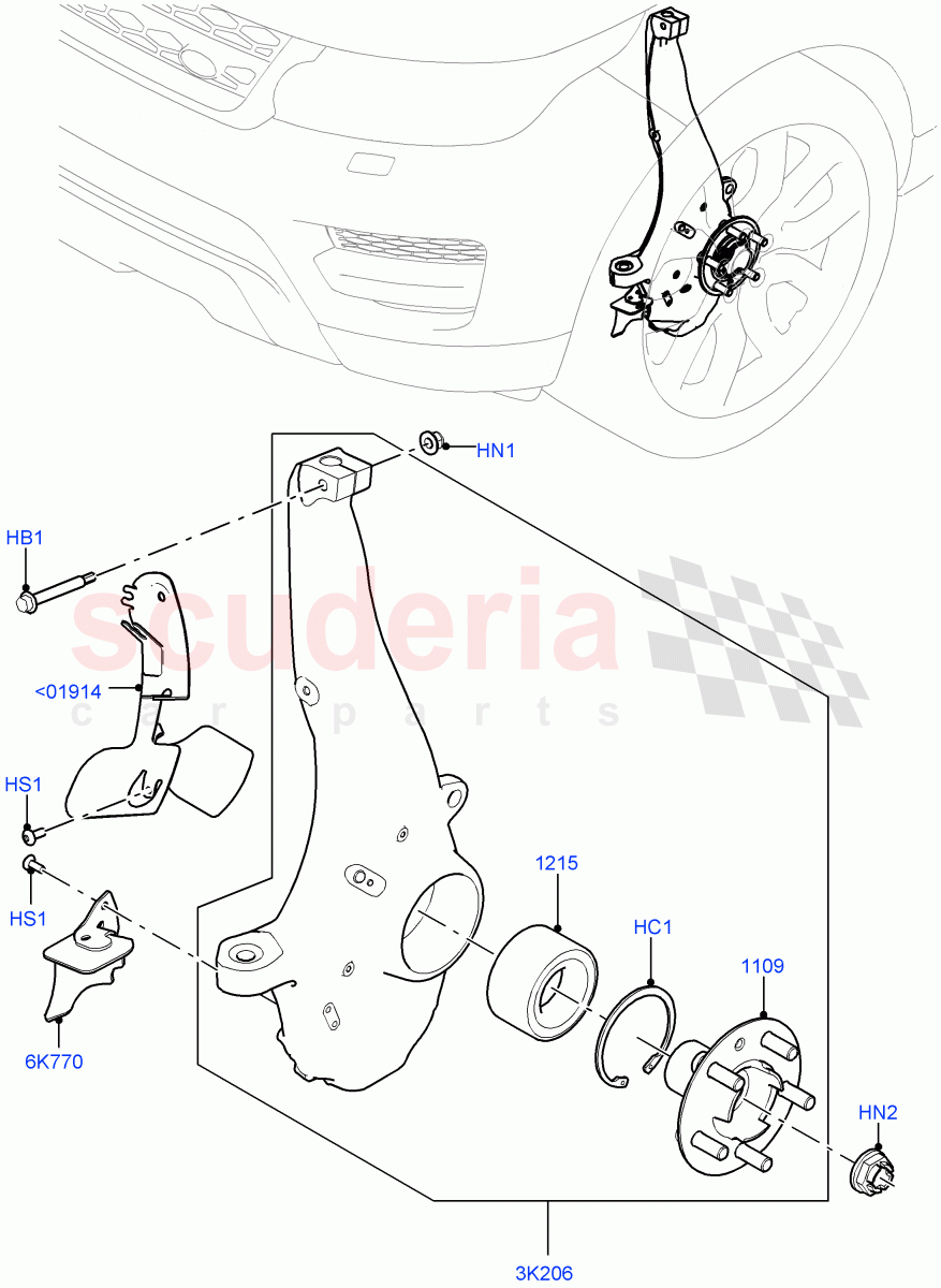 Front Knuckle And Hub of Land Rover Land Rover Range Rover Sport (2014+) [4.4 DOHC Diesel V8 DITC]