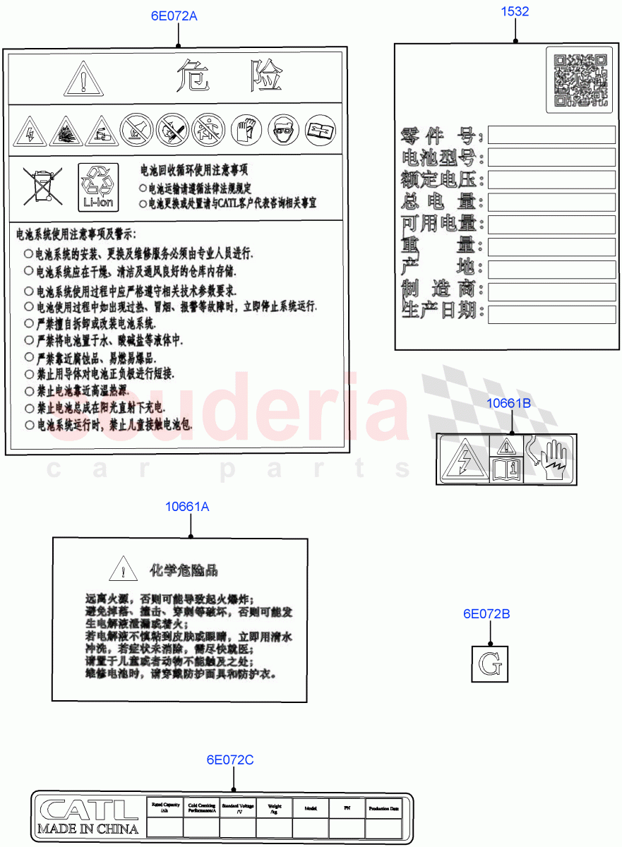 Labels (Traction Battery) (Electric Engine Battery-PHEV) ((V) FROMKG446857) of Land Rover Land Rover Discovery Sport (2015+) [2.2 Single Turbo Diesel]