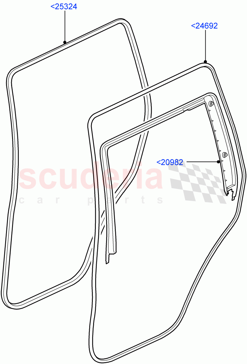 Rear Doors, Hinges & Weatherstrips (Finisher And Seals) ((V) FROMAA000001) of Land Rover Land Rover Discovery 4 (2010-2016) [5.0 OHC SGDI NA V8 Petrol]