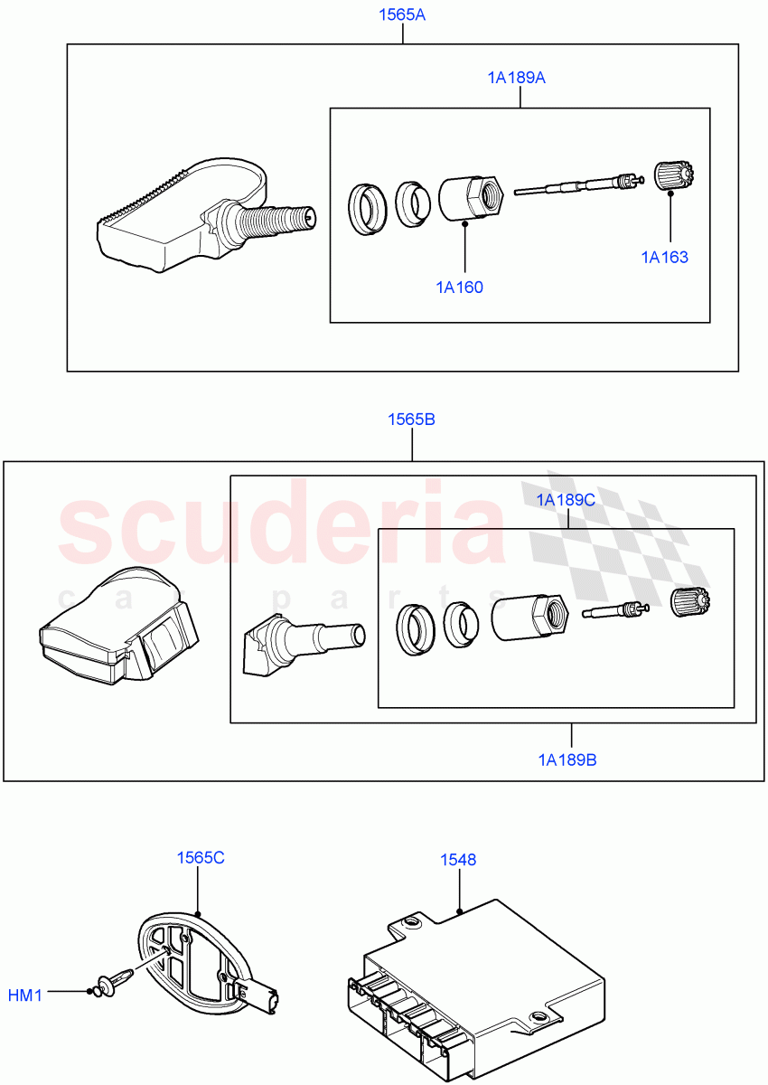 Tyre Pressure Monitor System ((V) FROM6A000001, (V) TO9A999999) of Land Rover Land Rover Range Rover Sport (2005-2009) [4.4 AJ Petrol V8]