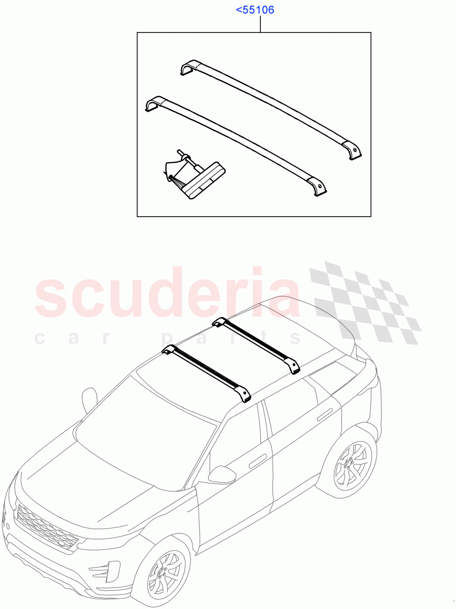 Roof Rails & Crossbars (Halewood (UK)) of Land Rover Land Rover Range Rover Evoque (2019+) [2.0 Turbo Diesel AJ21D4]