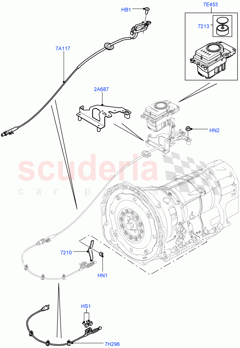 Gear Change-Automatic Transmission (Floor) (4.4L DOHC DITC V8 Diesel, 8 Speed Auto Trans ZF 8HP70 4WD) ((V) FROMBA000001) of Land Rover Land Rover Range Rover (2010-2012) [5.0 OHC SGDI NA V8 Petrol]