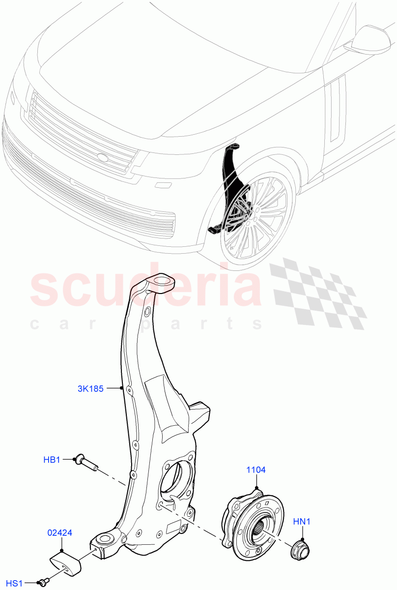 Front Knuckle And Hub of Land Rover Land Rover Range Rover (2022+) [3.0 I6 Turbo Petrol AJ20P6]