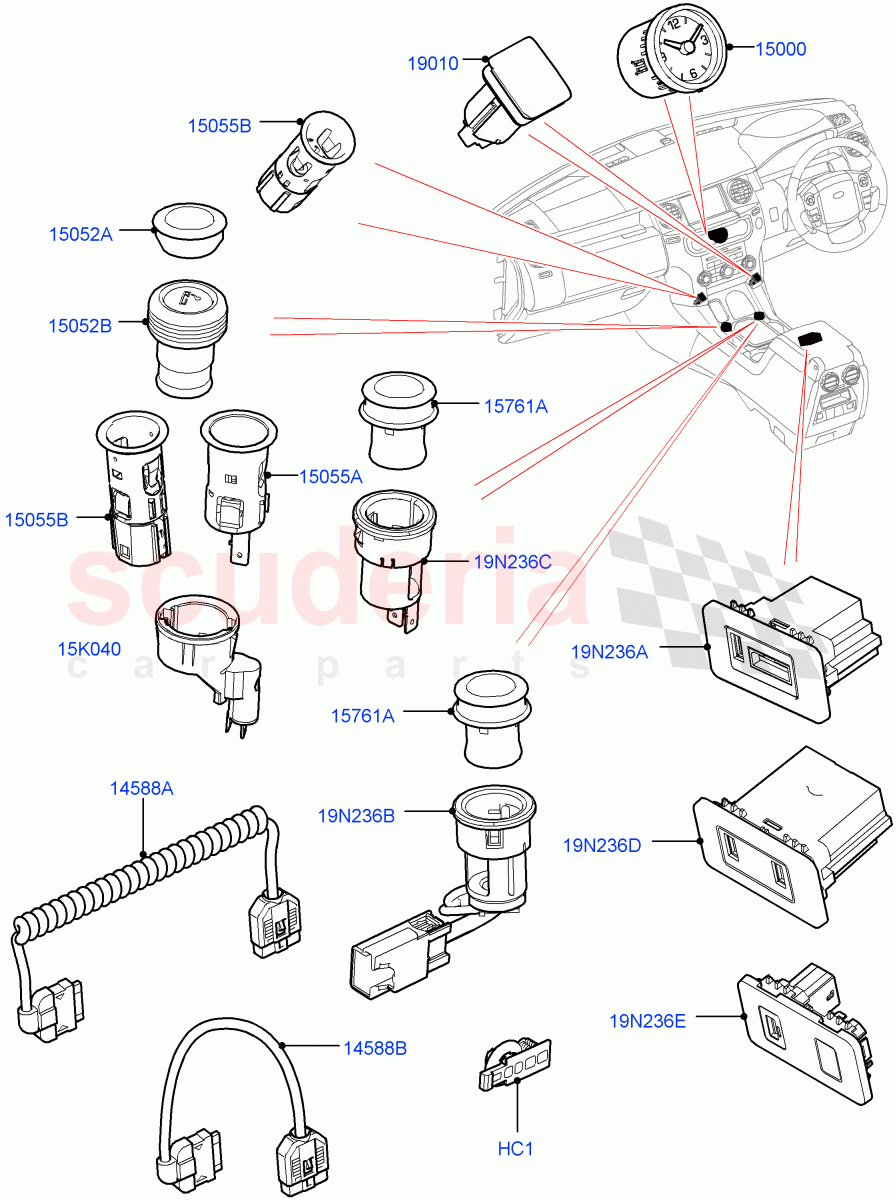 Instrument Panel Related Parts ((V) FROMAA000001) of Land Rover Land Rover Discovery 4 (2010-2016) [3.0 DOHC GDI SC V6 Petrol]