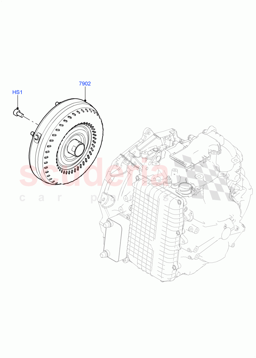 Converter (1.5L AJ20P3 Petrol High PHEV, 8 Speed Automatic Trans 8G30, Halewood (UK), 1.5L AJ20P3 Petrol High) ((V) FROMLH000001) of Land Rover Land Rover Range Rover Evoque (2019+) [2.0 Turbo Petrol AJ200P]