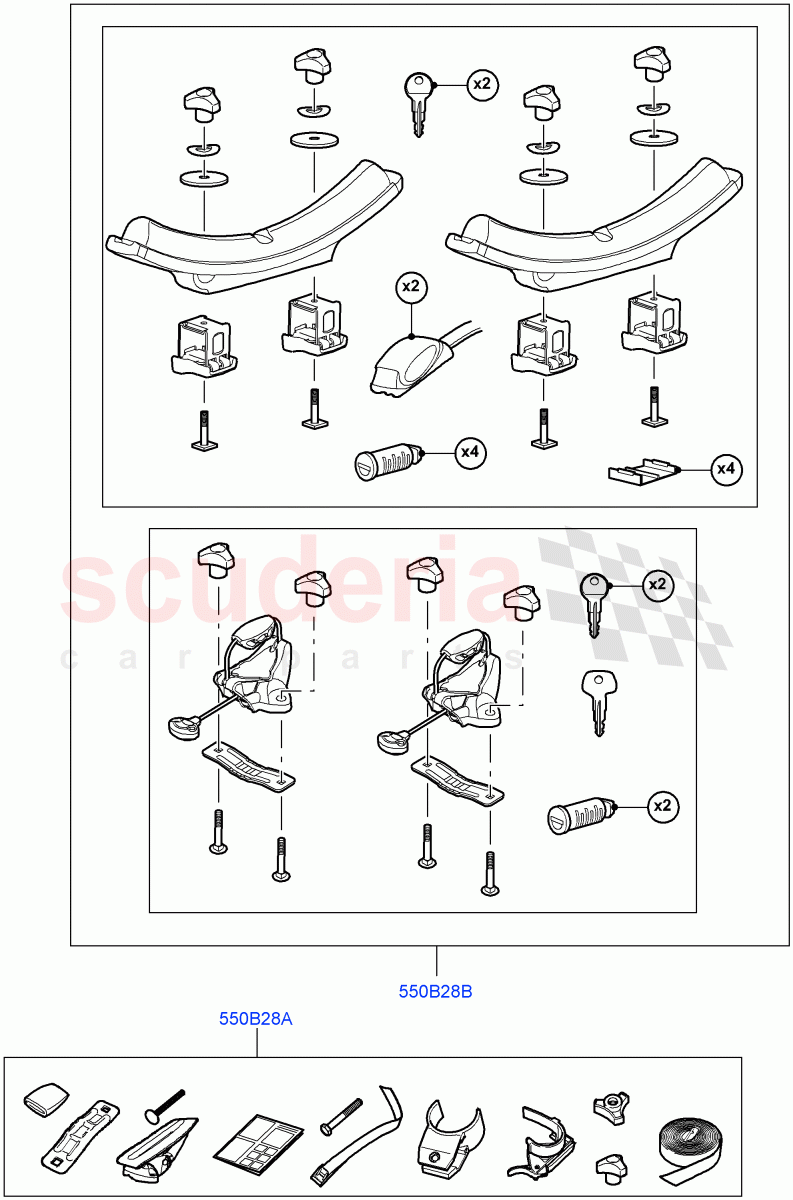 Accessory Roof Rack Mounting Kits (Canoe Carrier) ((V) FROMAA000001) of Land Rover Land Rover Range Rover Sport (2010-2013) [5.0 OHC SGDI NA V8 Petrol]
