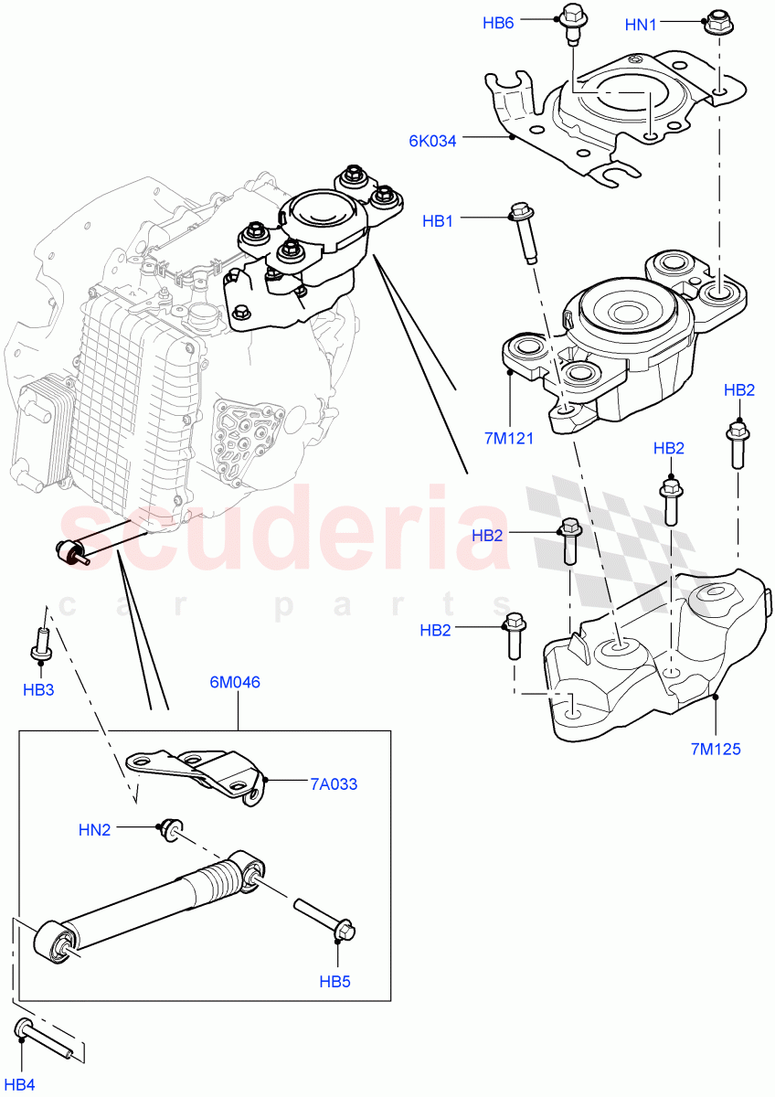 Transmission Mounting (2.0L 16V TIVCT T/C 240PS Petrol, 9 Speed Auto AWD, Changsu (China)) ((V) FROMFG000001) of Land Rover Land Rover Discovery Sport (2015+) [2.2 Single Turbo Diesel]