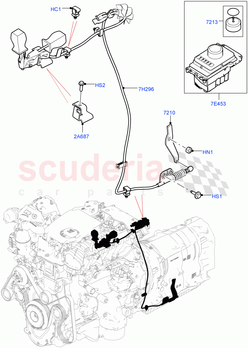 Gear Change-Automatic Transmission (Solihull Plant Build) (3.0 V6 D Low MT ROW, 8 Speed Auto Trans ZF 8HP70 4WD, 2.0L I4 DSL HIGH DOHC AJ200, 3.0 V6 D Gen2 Twin Turbo, 3.0 V6 D Gen2 Mono Turbo) ((V) FROMAA000001) of Land Rover Land Rover Discovery 5 (2017+) [2.0 Turbo Petrol AJ200P]