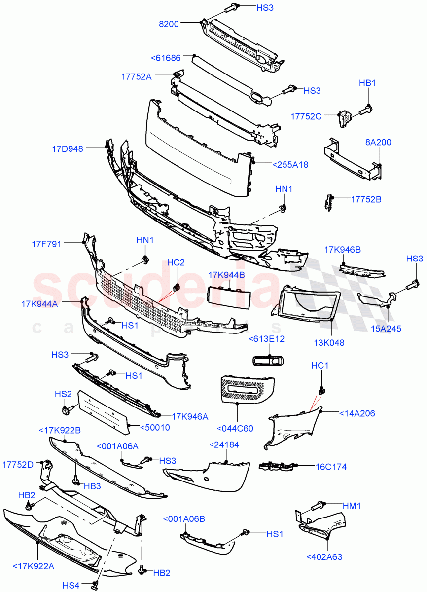 Radiator Grille And Front Bumper of Land Rover Land Rover Defender (2020+) [3.0 I6 Turbo Diesel AJ20D6]