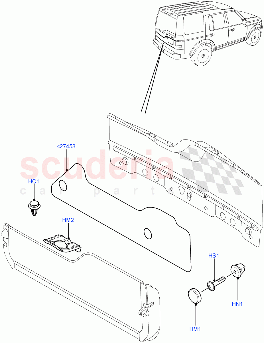 Back Door/Tailgate Trim Instllation ((V) FROMAA000001) of Land Rover Land Rover Discovery 4 (2010-2016) [5.0 OHC SGDI NA V8 Petrol]