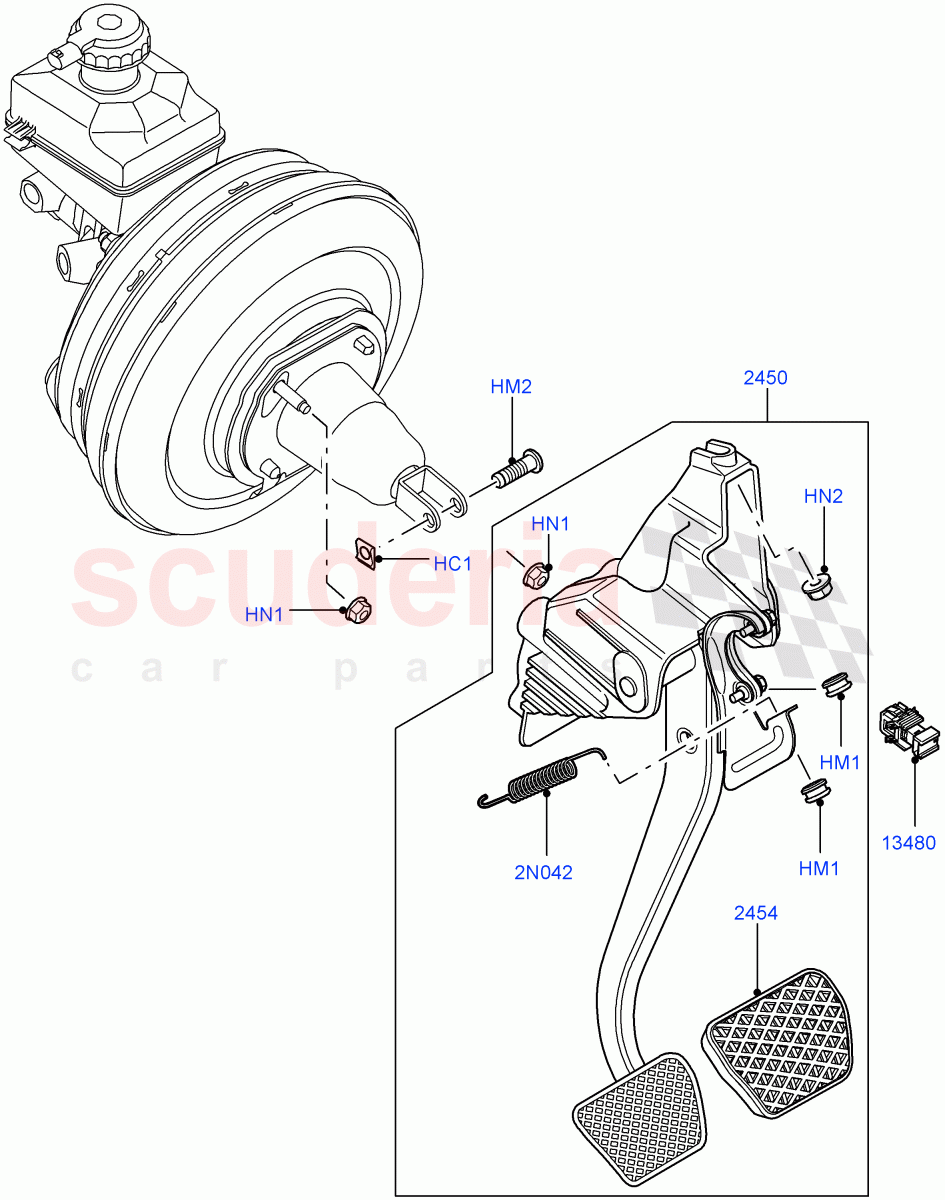 Brake And Clutch Controls ((V) FROMAA000001) of Land Rover Land Rover Range Rover (2010-2012) [3.6 V8 32V DOHC EFI Diesel]