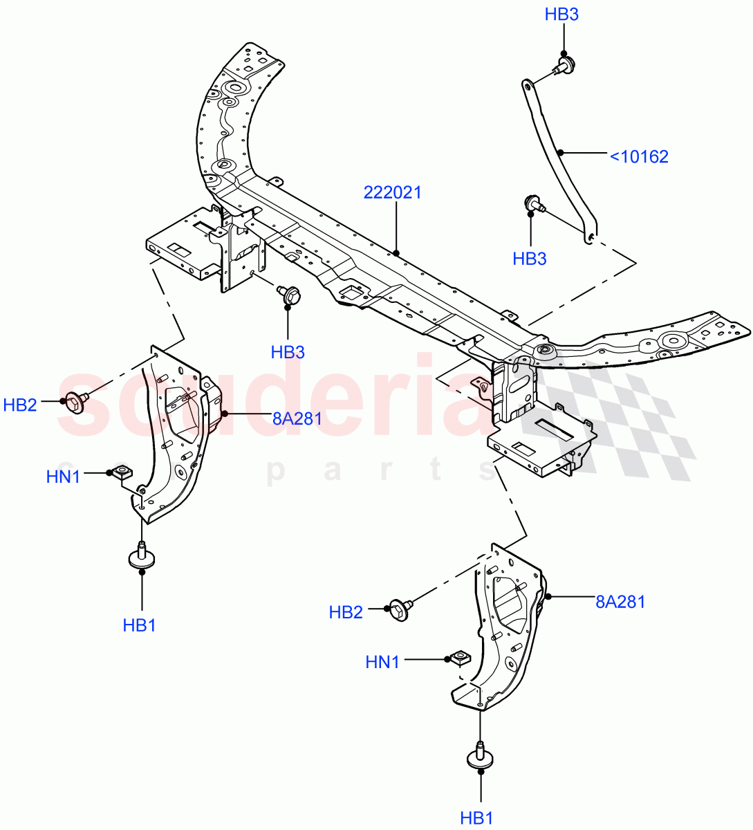 Front Panels, Aprons & Side Members (Front End) (Itatiaia (Brazil)) ((V) FROMGT000001) of Land Rover Land Rover Range Rover Evoque (2012-2018) [2.0 Turbo Petrol GTDI]