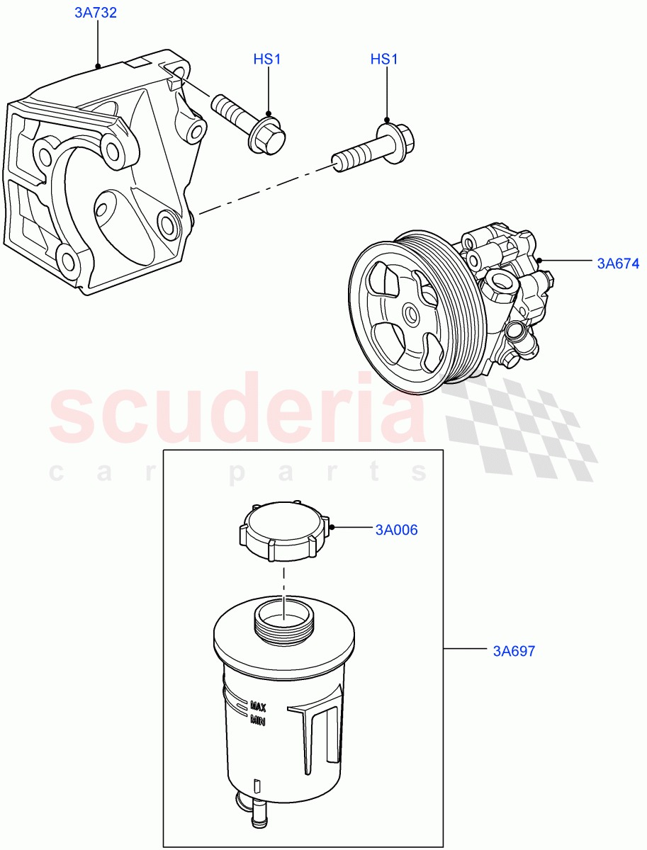 Power Steering Pump Mounting (Lion Diesel 2.7 V6 (140KW)) ((V) TO9A999999) of Land Rover Land Rover Range Rover Sport (2005-2009) [2.7 Diesel V6]