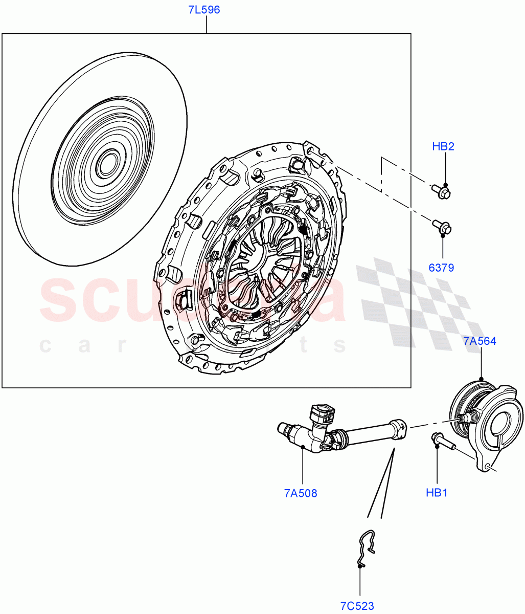 Clutch (6 Speed Manual Trans M66 - AWD, Halewood (UK), 6-Speed Manual Transaxle - M66 2WD, 6 Speed Manual Trans-JLR M66 2WD) of Land Rover Land Rover Range Rover Evoque (2012-2018) [2.2 Single Turbo Diesel]