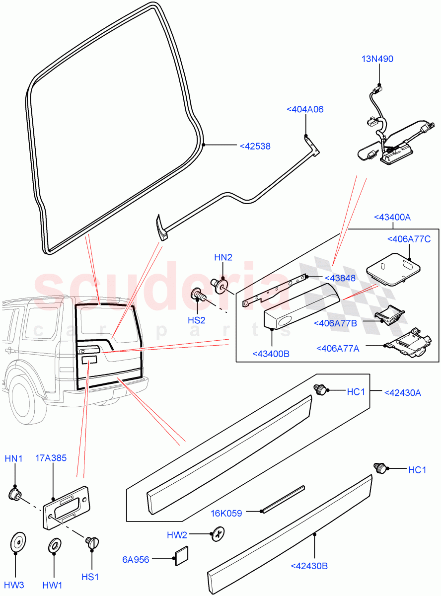 Luggage Compartment Door (Finisher And Seals) ((V) FROMAA000001) of Land Rover Land Rover Discovery 4 (2010-2016) [2.7 Diesel V6]
