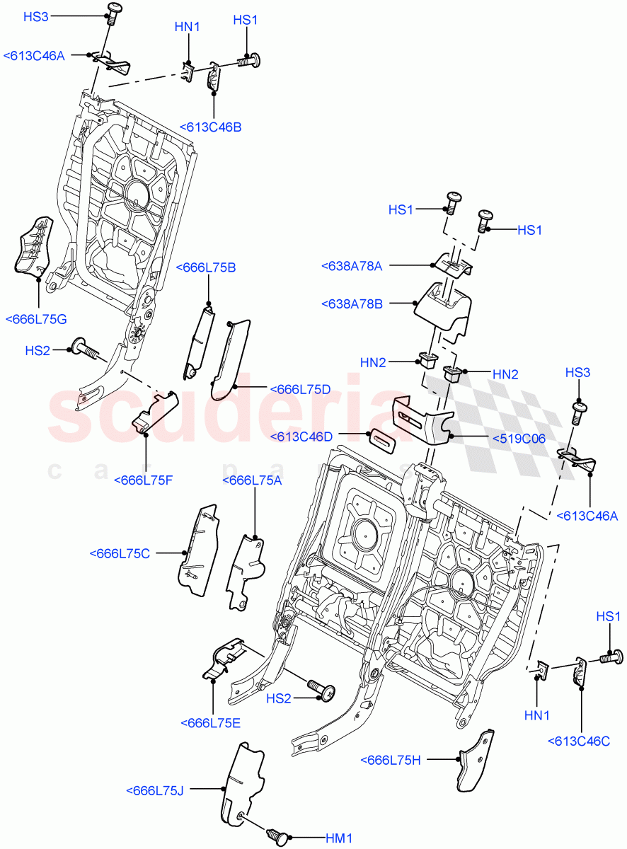 Rear Seat Frame (Finishers) ((V) FROMAA000001) of Land Rover Land Rover Range Rover Sport (2010-2013) [3.6 V8 32V DOHC EFI Diesel]