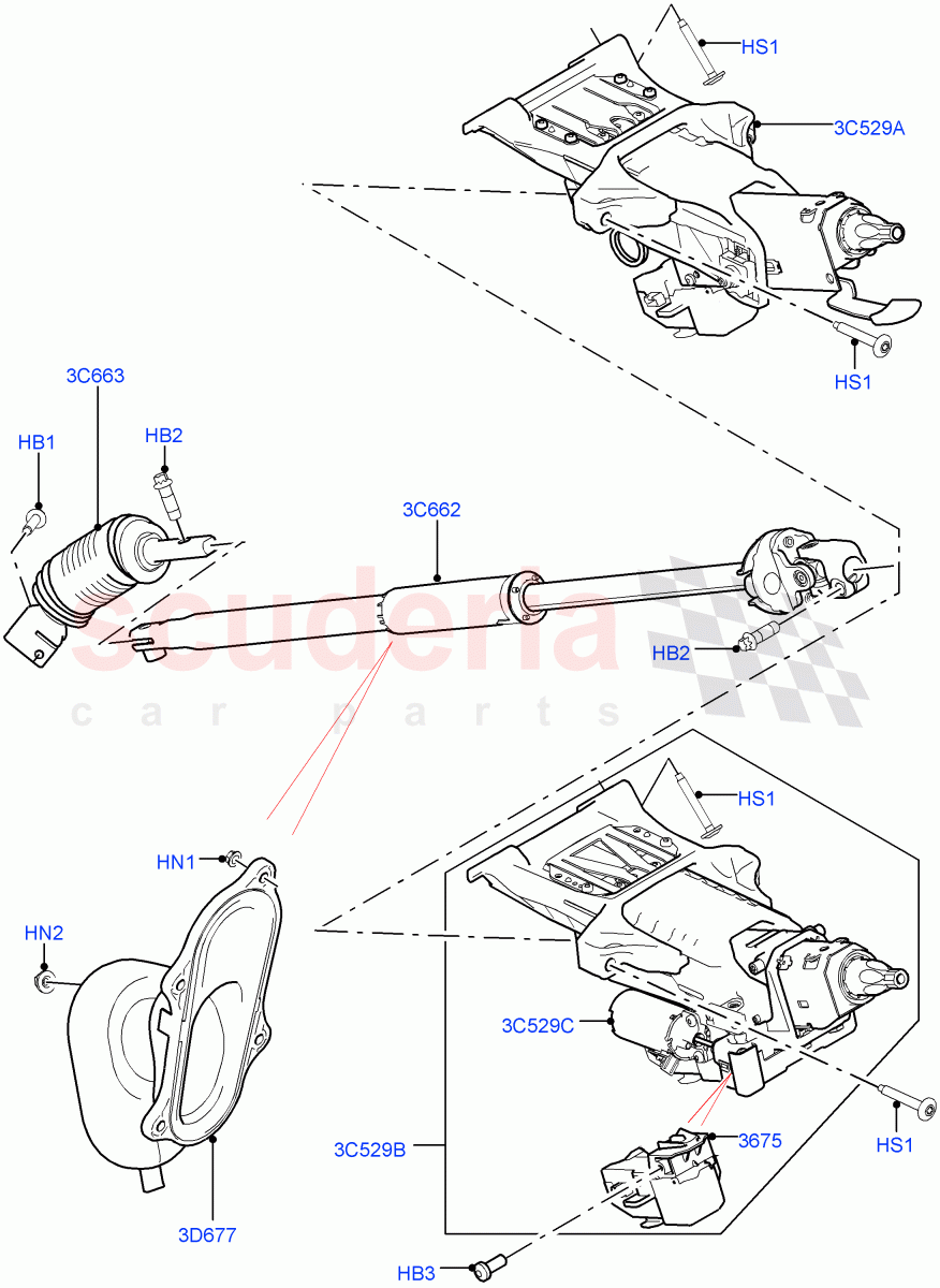 Steering Column ((V) TOGA999999) of Land Rover Land Rover Range Rover Sport (2014+) [2.0 Turbo Petrol AJ200P]