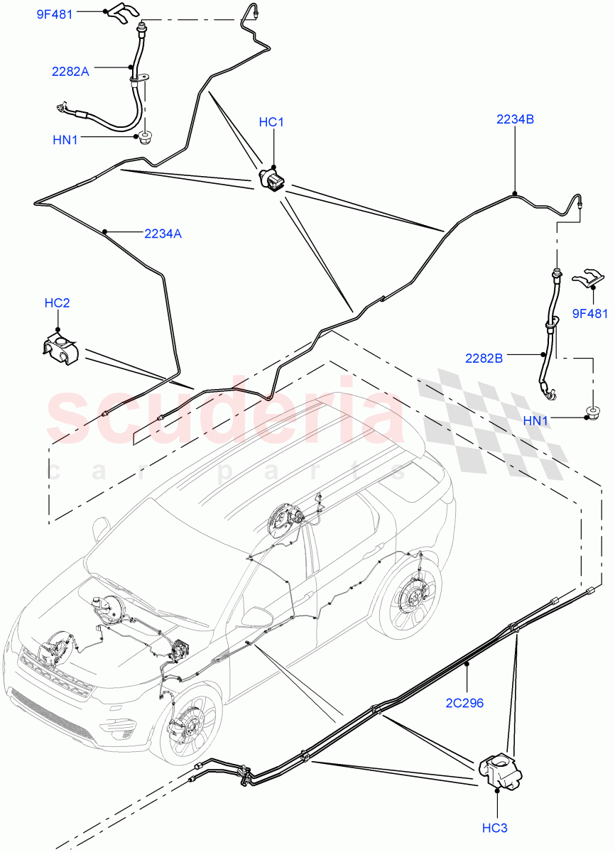 Rear Brake Pipes (Halewood (UK)) ((V) TOKH999999) of Land Rover Land Rover Discovery Sport (2015+) [2.0 Turbo Diesel]