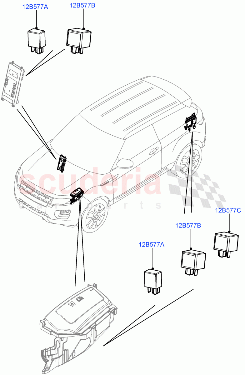 Relays (Changsu (China)) ((V) FROMEG000001) of Land Rover Land Rover Range Rover Evoque (2012-2018) [2.2 Single Turbo Diesel]