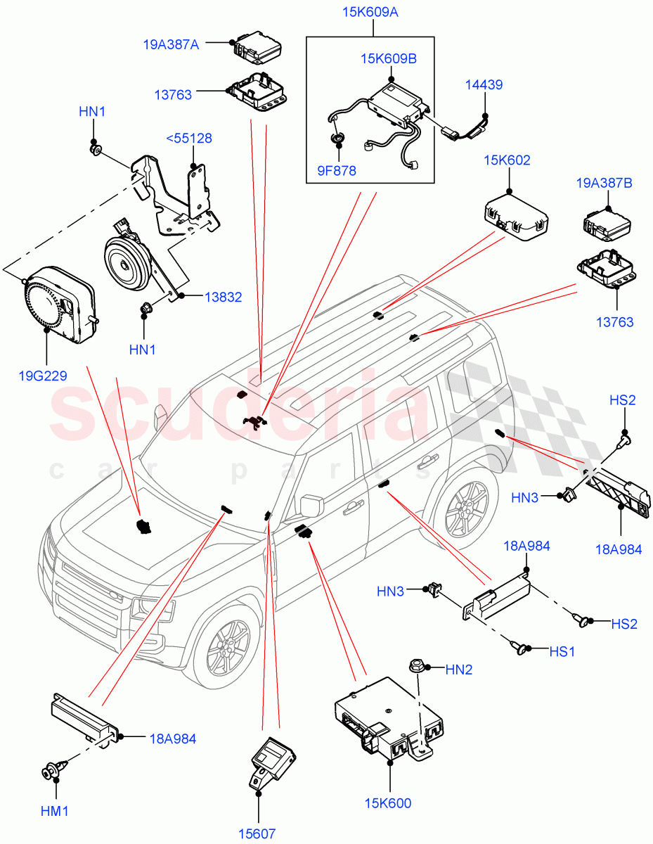 Anti-Theft Alarm Systems of Land Rover Land Rover Defender (2020+) [2.0 Turbo Petrol AJ200P]