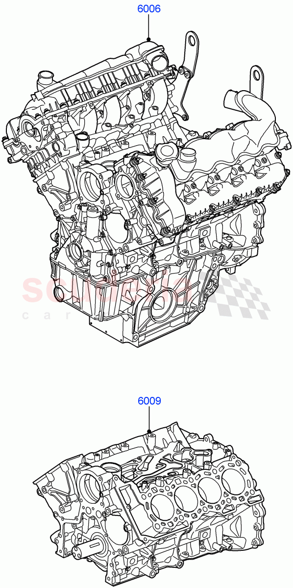 Service Engine And Short Block (3.6L V8 32V DOHC EFi Diesel Lion) ((V) FROMAA000001) of Land Rover Land Rover Range Rover Sport (2010-2013) [3.6 V8 32V DOHC EFI Diesel]
