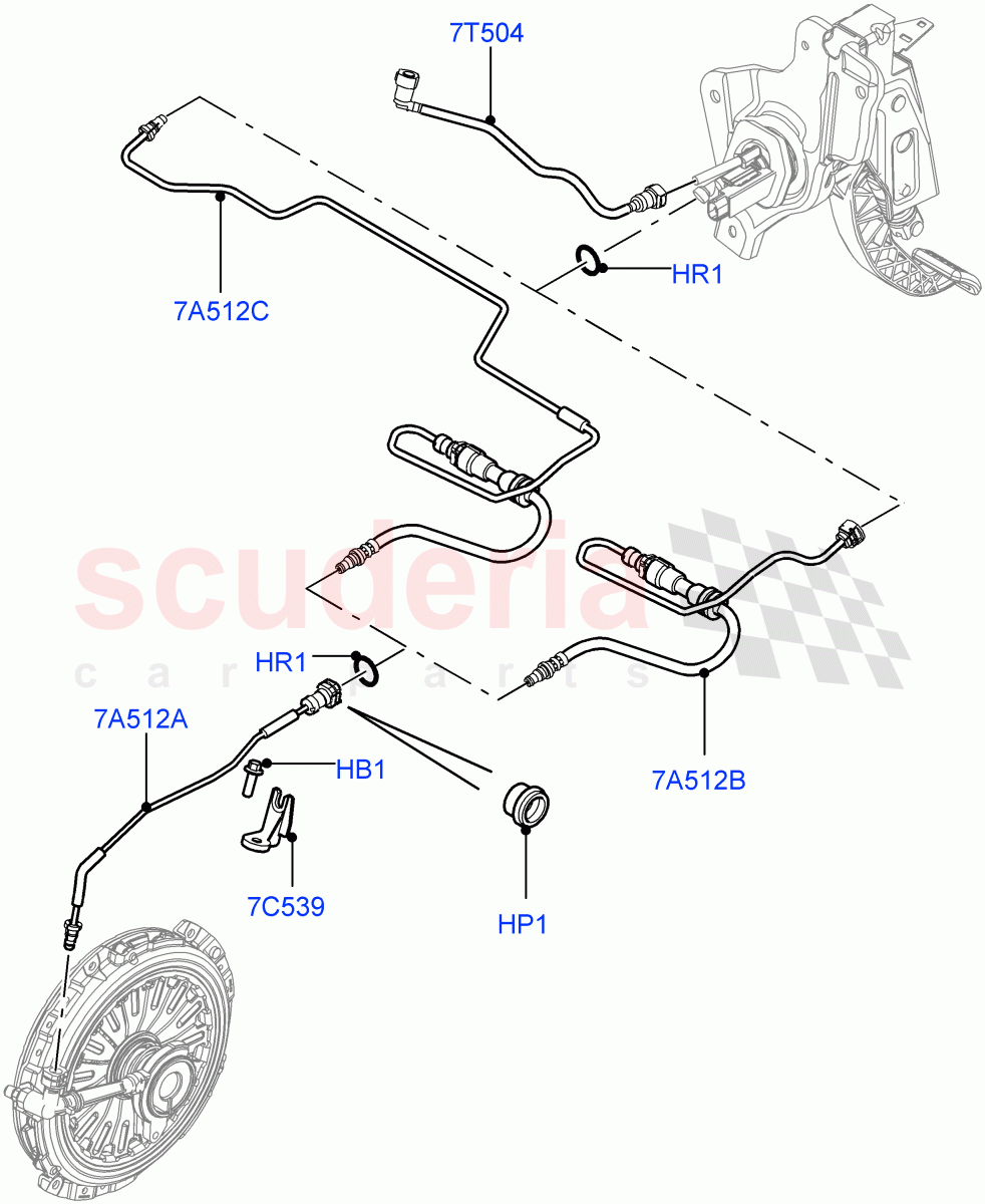 Clutch Master Cylinder (2.2L CR DI 16V Diesel, 6 Speed Manual Trans-JLR M66 2WD, 6 Speed Manual Trans M66 - AWD) of Land Rover Land Rover Range Rover Evoque (2012-2018) [2.2 Single Turbo Diesel]