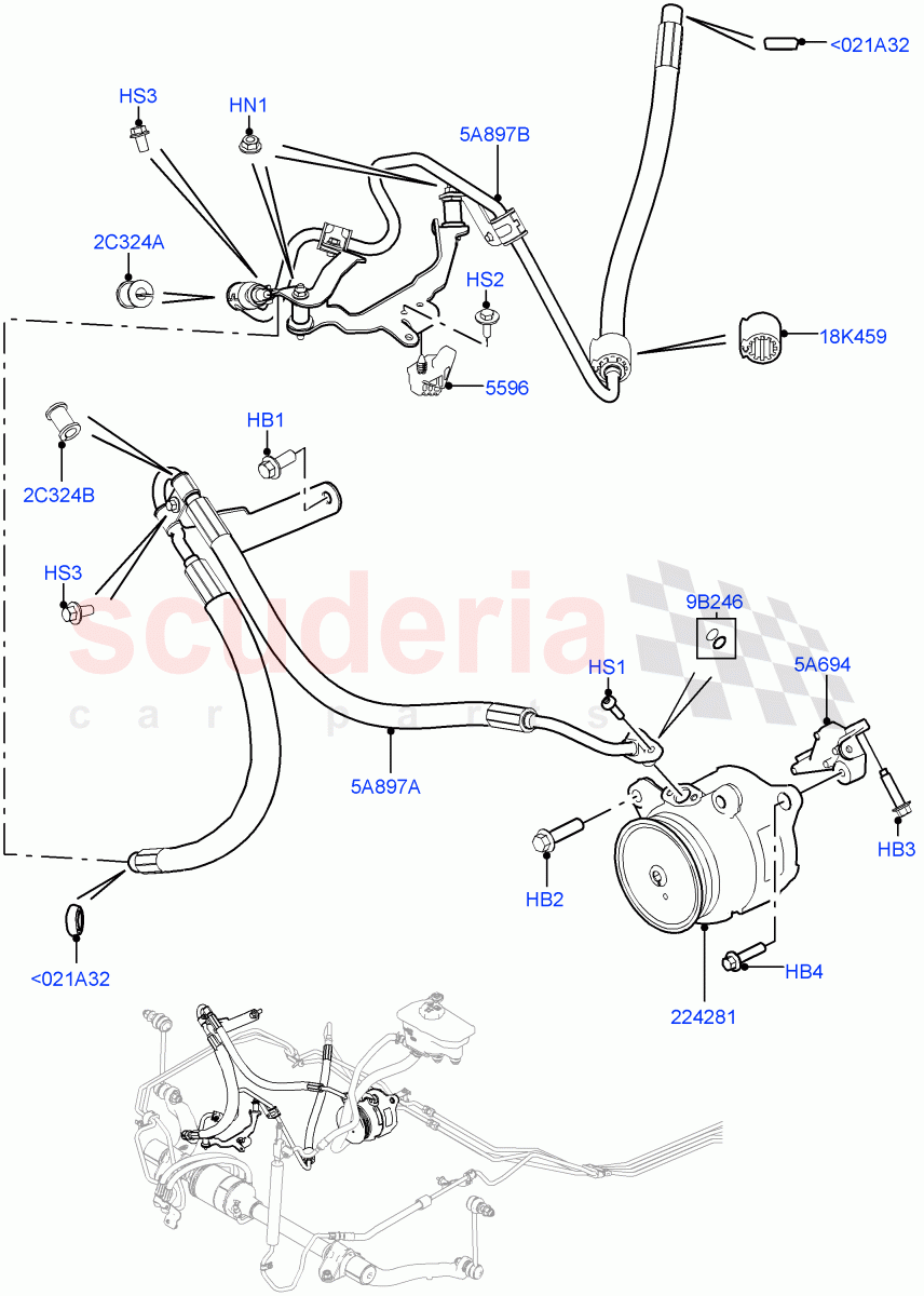 Active Anti-Roll Bar System (High Pressure Pipes, ARC Pump) (4.4L DOHC DITC V8 Diesel) ((V) TOHA999999) of Land Rover Land Rover Range Rover (2012-2021) [3.0 Diesel 24V DOHC TC]