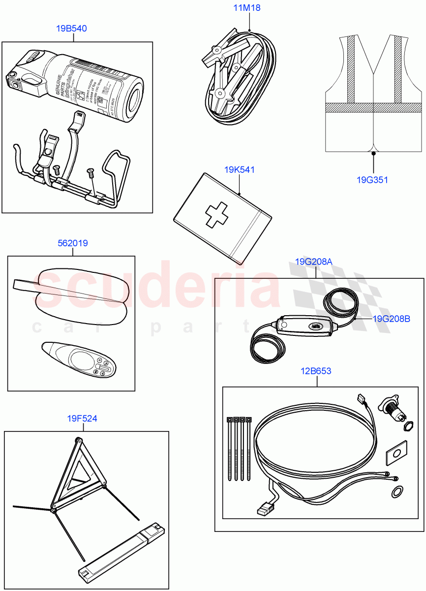 Emergency Equipment (Solihull Plant Build, Nitra Plant Build) of Land Rover Land Rover Discovery 5 (2017+) [3.0 I6 Turbo Petrol AJ20P6]