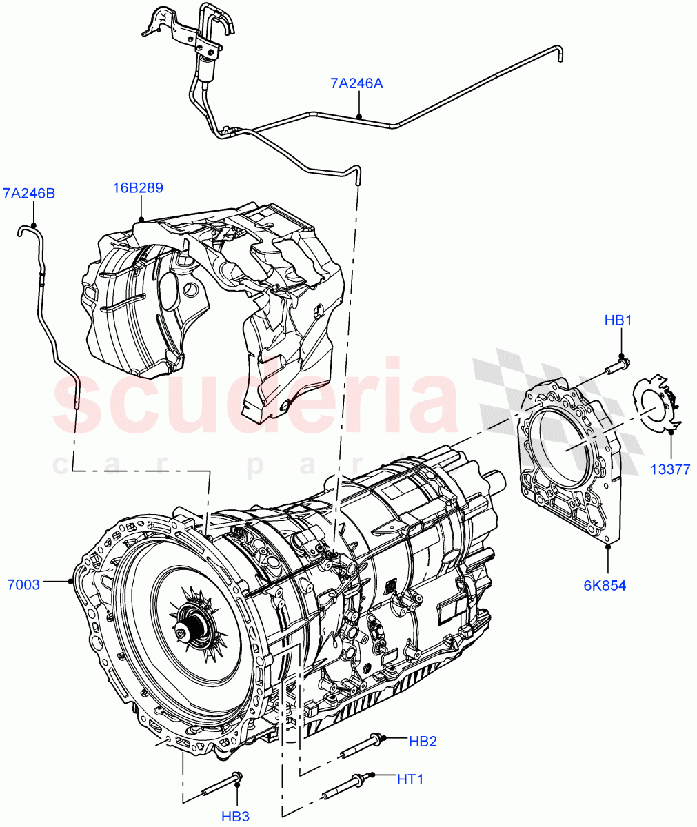 Auto Trans Assy & Speedometer Drive (Nitra Plant Build) (2.0L AJ200P Hi PHEV, 8HP Gen3 Hybrid Trans, 3.0L AJ20P6 Petrol PHEV) of Land Rover Land Rover Defender (2020+) [3.0 I6 Turbo Diesel AJ20D6]