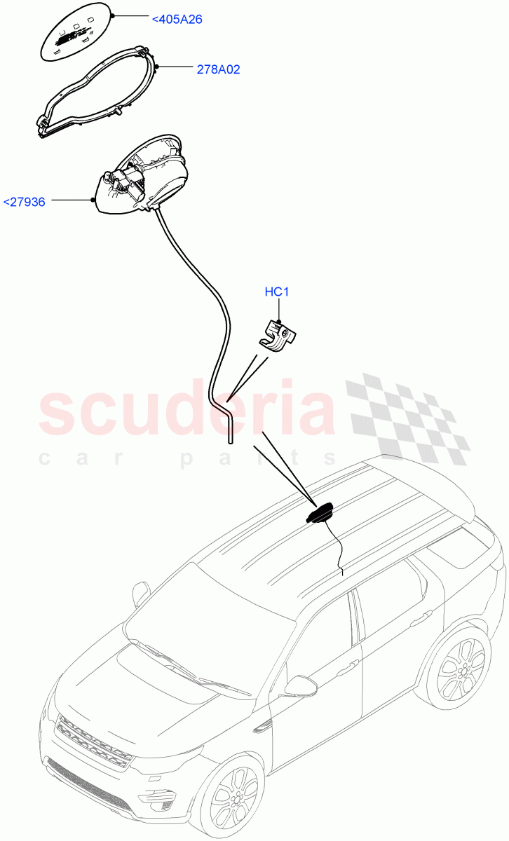 Fuel Tank Filler Door And Controls (Itatiaia (Brazil)) ((V) FROMGT000001) of Land Rover Land Rover Discovery Sport (2015+) [2.0 Turbo Diesel]