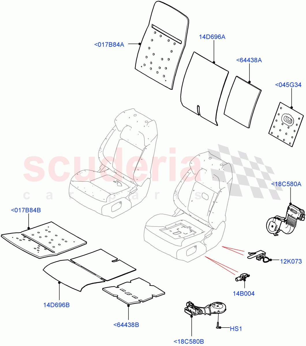 Front Seat Pads/Valances & Heating (Heating) (Version - Core, Non SVR) ((V) FROMJA000001) of Land Rover Land Rover Range Rover Sport (2014+) [2.0 Turbo Petrol AJ200P]