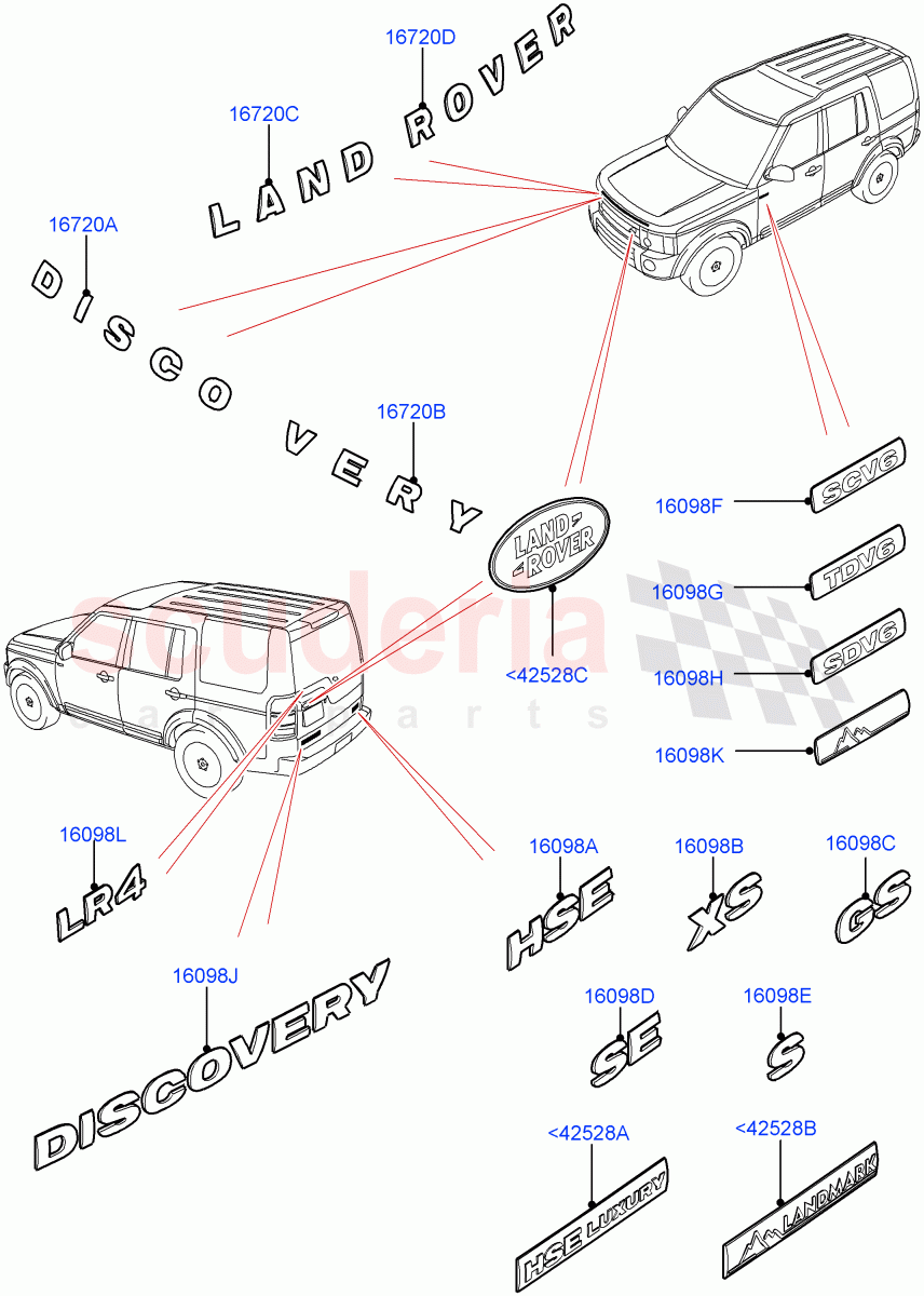 Name Plates ((V) FROMEA000001) of Land Rover Land Rover Discovery 4 (2010-2016) [3.0 DOHC GDI SC V6 Petrol]