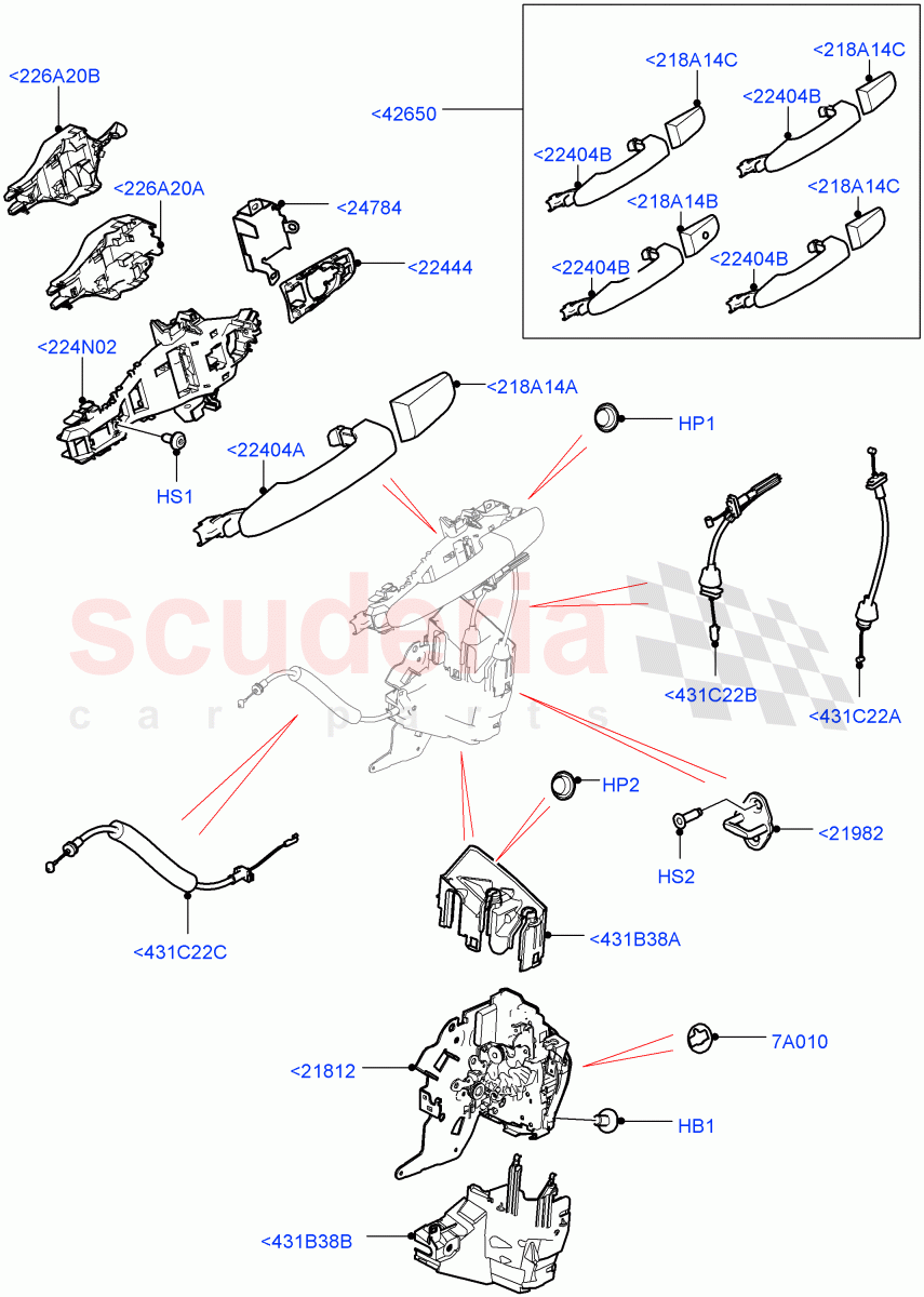 Front Door Lock Controls (Halewood (UK)) of Land Rover Land Rover Discovery Sport (2015+) [1.5 I3 Turbo Petrol AJ20P3]