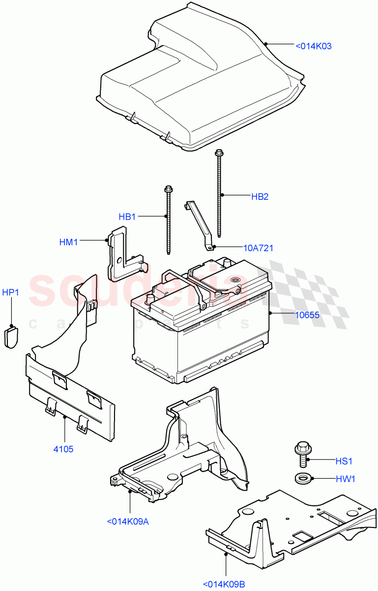 Battery And Mountings ((V) TO9A999999) of Land Rover Land Rover Range Rover Sport (2005-2009) [4.2 Petrol V8 Supercharged]