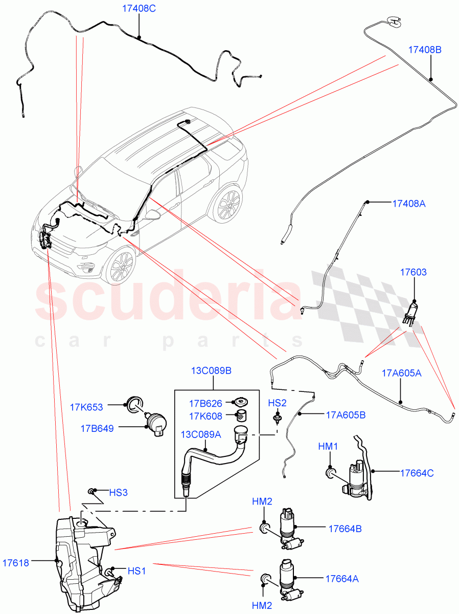 Windscreen Washer (Changsu (China)) ((V) FROMFG000001, (V) TOKG446856) of Land Rover Land Rover Discovery Sport (2015+) [1.5 I3 Turbo Petrol AJ20P3]