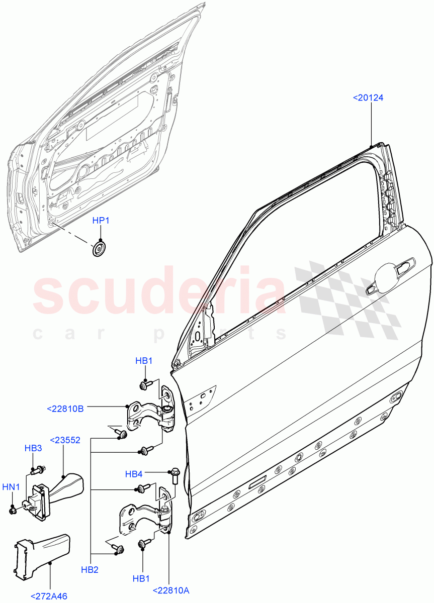 Front Doors, Hinges & Weatherstrips (Door And Fixings) (Itatiaia (Brazil)) ((V) FROMGT000001) of Land Rover Land Rover Range Rover Evoque (2012-2018) [2.0 Turbo Petrol GTDI]
