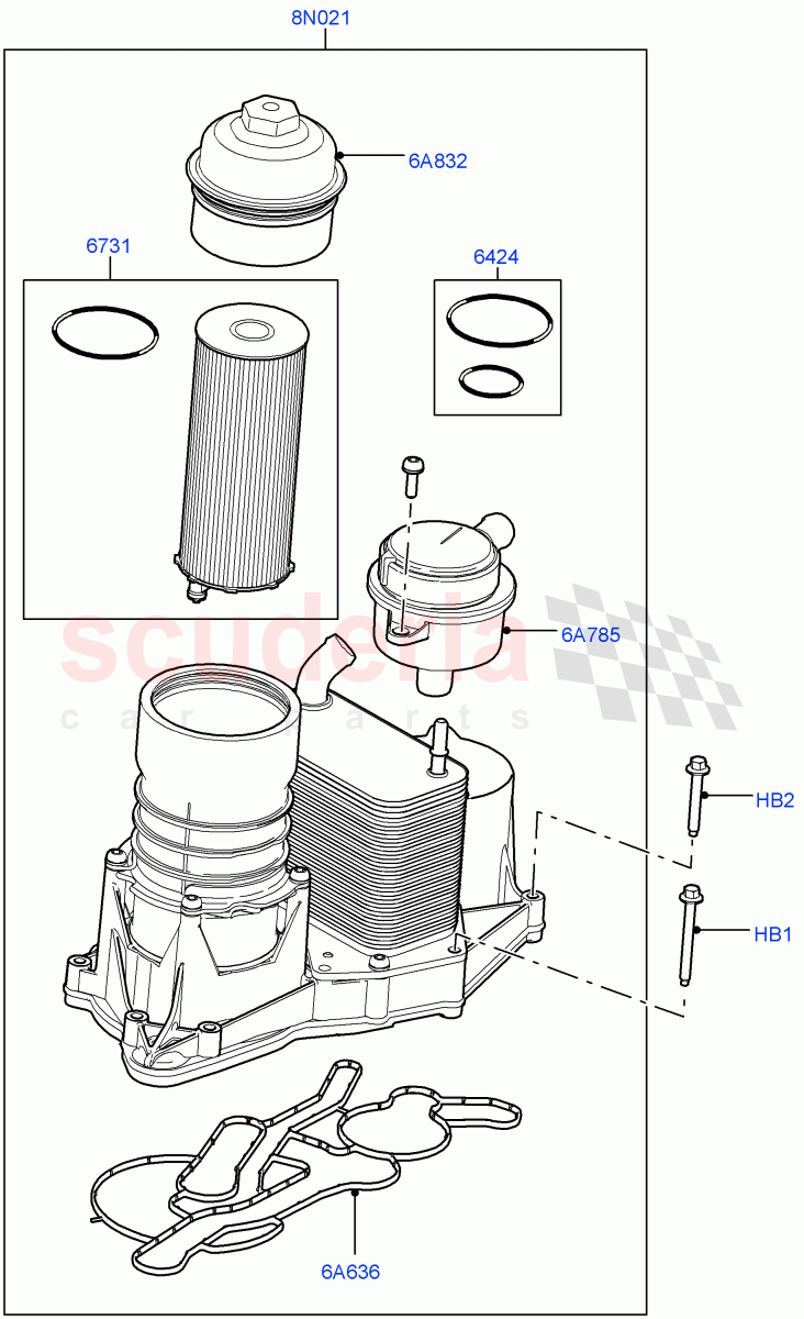 Oil Cooler And Filter (3.6L V8 32V DOHC EFi Diesel Lion) ((V) FROMAA000001) of Land Rover Land Rover Range Rover Sport (2010-2013) [3.6 V8 32V DOHC EFI Diesel]