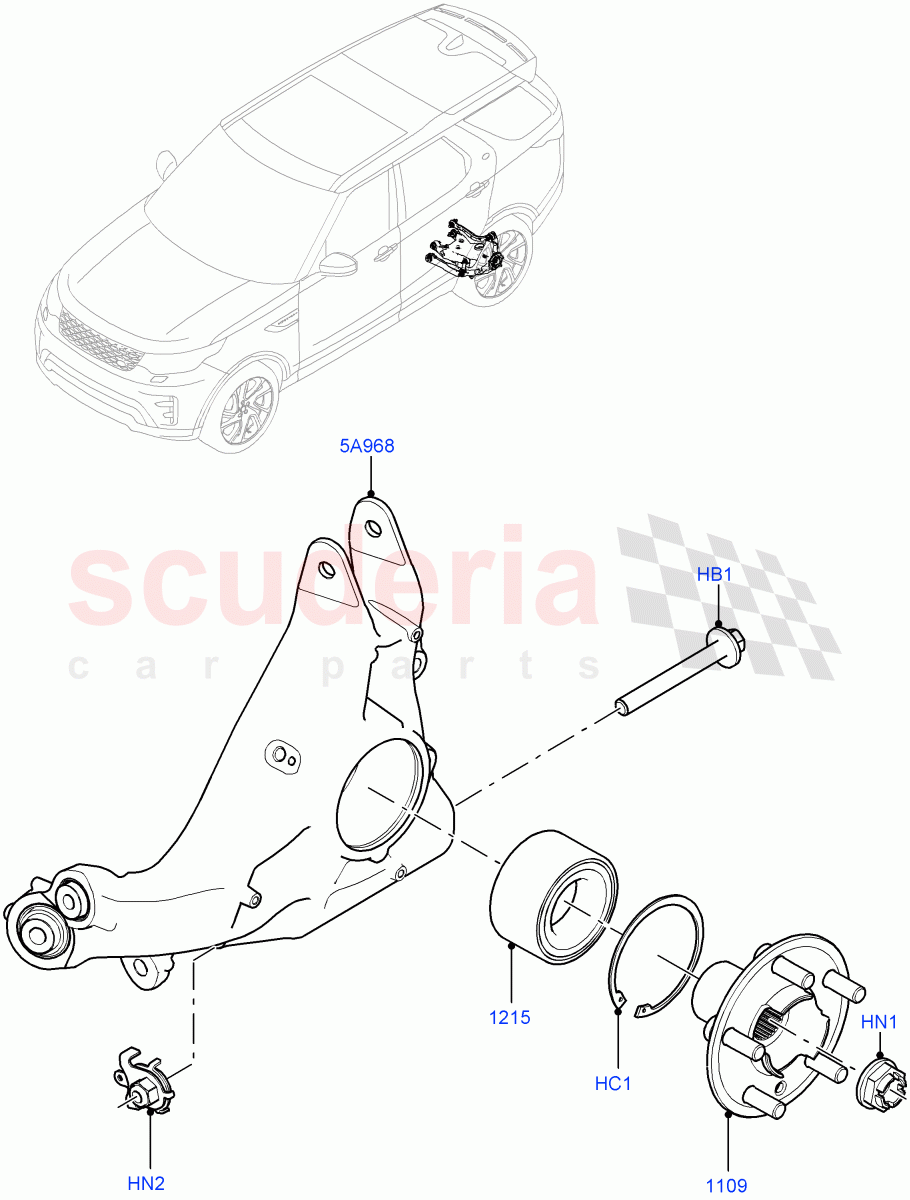 Rear Knuckle And Hub (Solihull Plant Build) ((V) FROMHA000001) of Land Rover Land Rover Discovery 5 (2017+) [2.0 Turbo Petrol AJ200P]