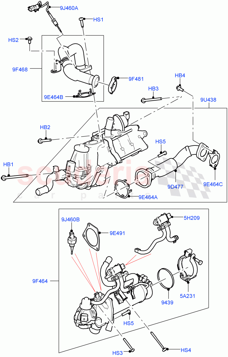 Exhaust Gas Recirculation (Solihull Plant Build) (3.0 V6 D Gen2 Mono Turbo) ((V) FROMFA000001) of Land Rover Land Rover Range Rover (2012-2021) [3.0 Diesel 24V DOHC TC]