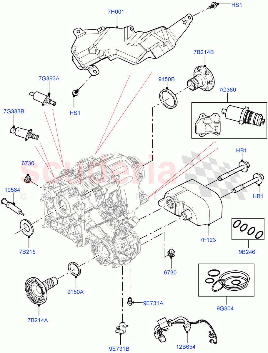 Transfer Drive Components (Nitra Plant Build) (With 2 Spd Trans Case With Ctl Trac) ((V) FROMM2000001) of Land Rover Land Rover Discovery 5 (2017+) [3.0 I6 Turbo Petrol AJ20P6]