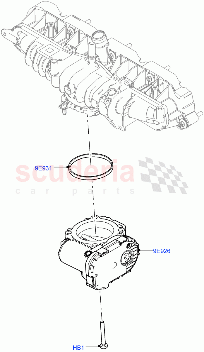 Throttle Housing (2.0L AJ20P4 Petrol High PTA, Halewood (UK), 2.0L AJ20P4 Petrol E100 PTA, 2.0L AJ20P4 Petrol Mid PTA) of Land Rover Land Rover Discovery Sport (2015+) [2.0 Turbo Petrol AJ200P]