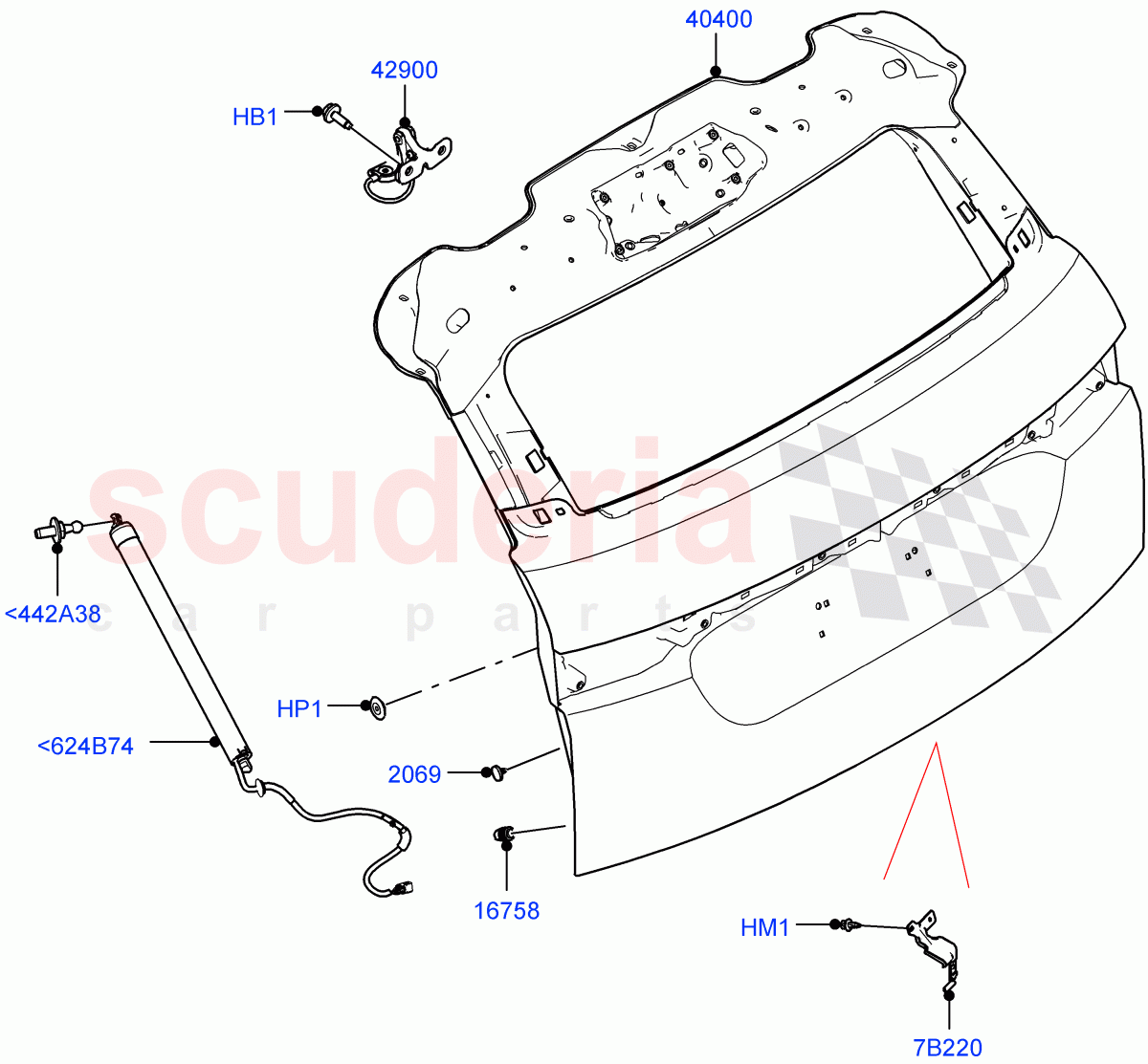 Luggage Compartment Door (Door And Fixings) (Changsu (China)) of Land Rover Land Rover Range Rover Evoque (2019+) [2.0 Turbo Diesel AJ21D4]