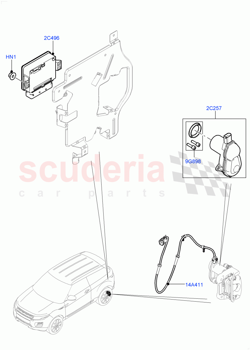 Parking Brake (Changsu (China)) ((V) FROMEG000001, (V) TOGG134737) of Land Rover Land Rover Range Rover Evoque (2012-2018) [2.0 Turbo Diesel]