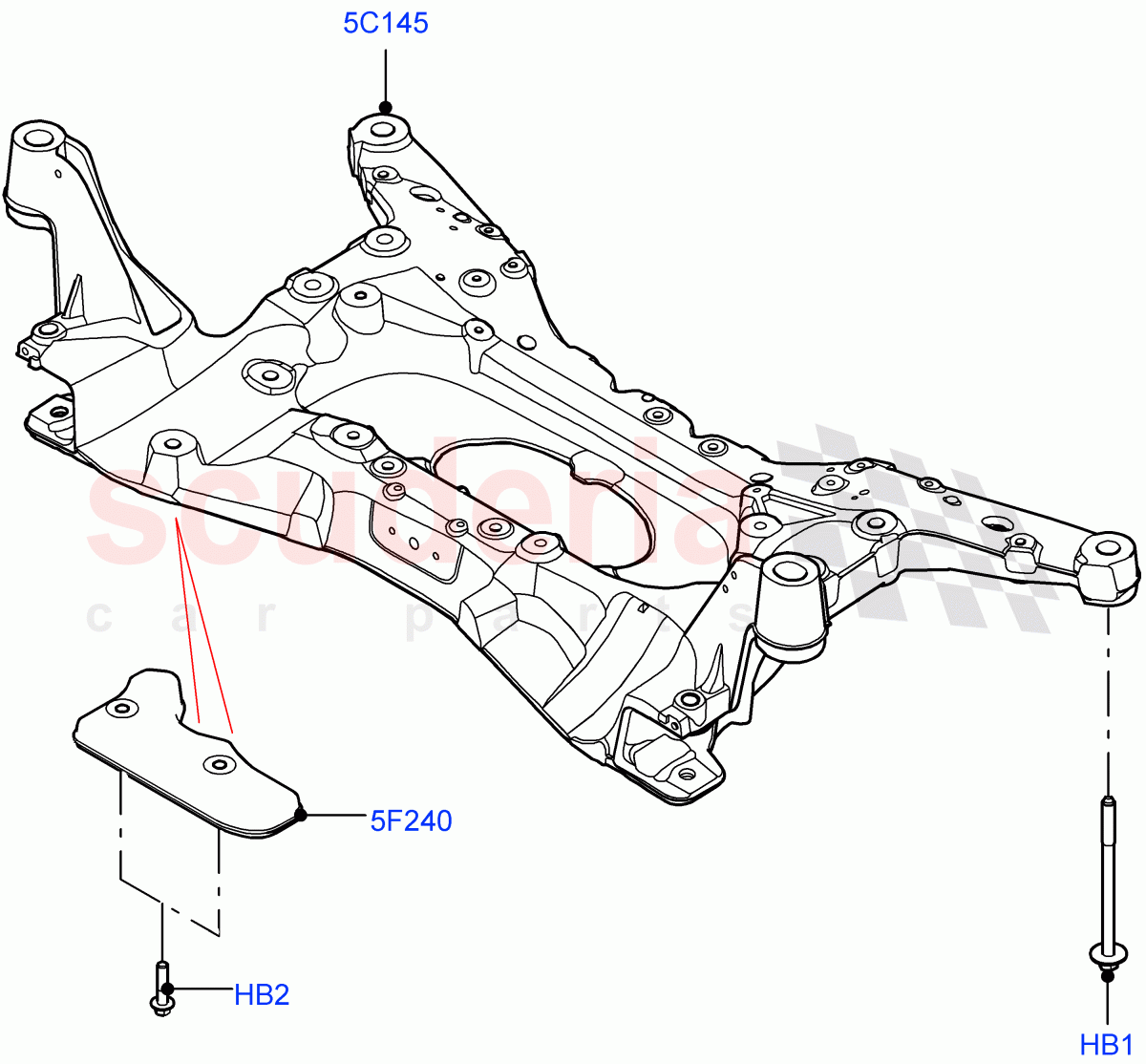 Front Cross Member & Stabilizer Bar (Crossmember) (Changsu (China)) of Land Rover Land Rover Range Rover Evoque (2019+) [2.0 Turbo Diesel AJ21D4]