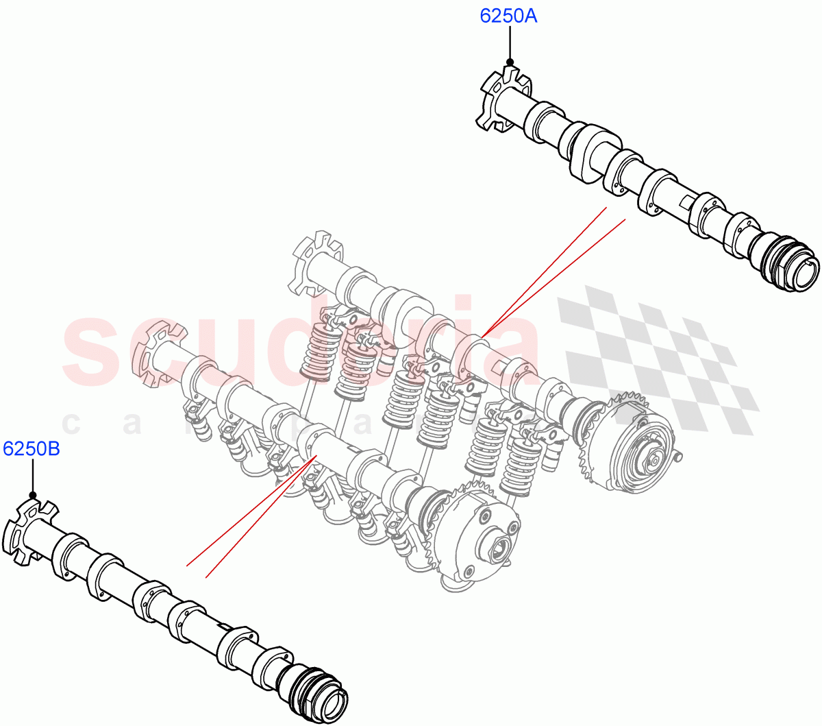 Camshaft (1.5L AJ20P3 Petrol High PHEV, Halewood (UK), 1.5L AJ20P3 Petrol High) ((V) FROMLH000001) of Land Rover Land Rover Range Rover Evoque (2019+) [1.5 I3 Turbo Petrol AJ20P3]